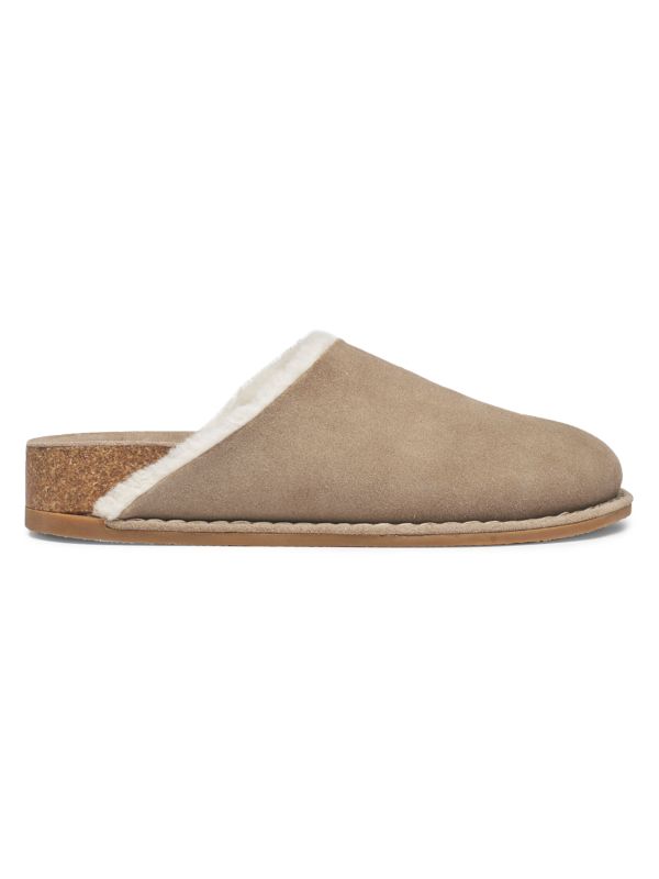 Splendid Cora Faux Fur Lined Suede Mules